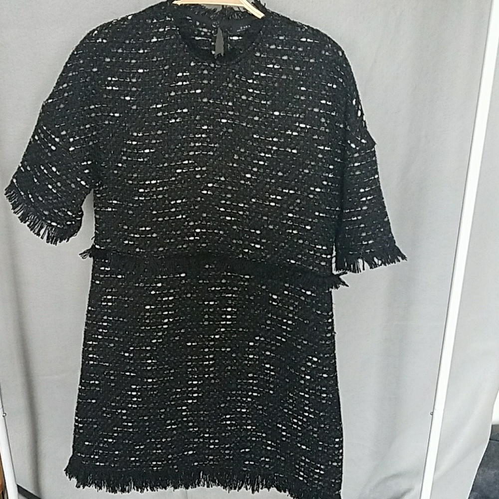 Zara Tweed and Fringe Dress